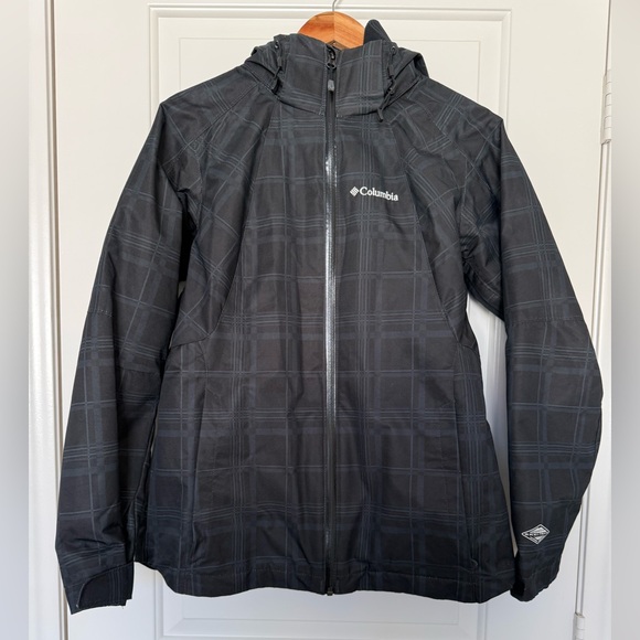 Columbia Jackets & Blazers - Columbia Whirlibird Omni-Heat Waterproof Hooded Jacket Black Plaid Shell Small